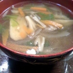 マイタケ・白菜・お豆腐の簡単中華スープ